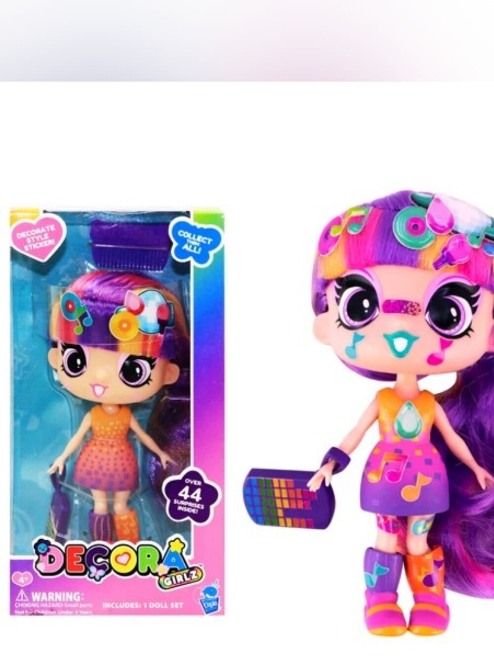 Decora Girlz Fashion Doll Toy Over 44 Surprises Inside, Decorate With Sticker